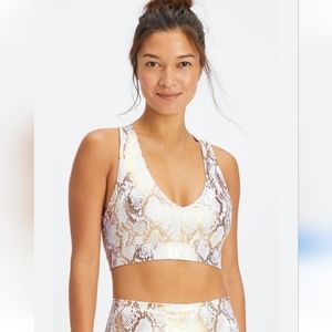 Fabletic on the go sport bra / copper foil snake xs